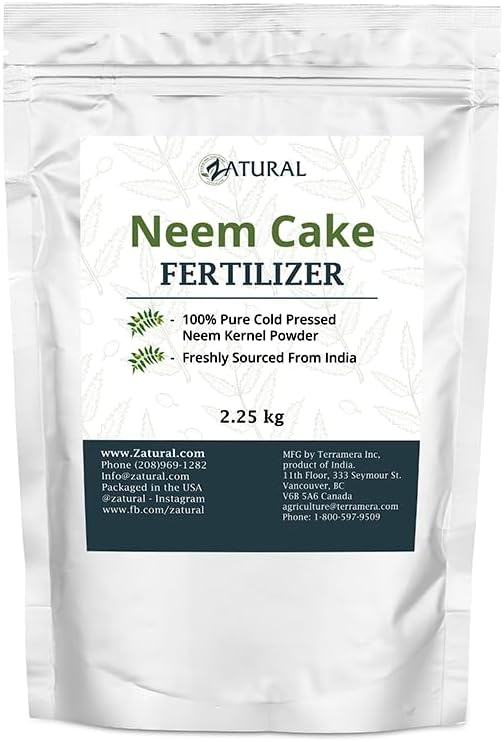 Zatural Natural Neem Cake Powder | Premium Organic Soil Conditioner & Plant Fertilizer | Azadirachta Indica Seed Meal (5 Pounds)