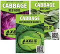 Cabbage Seeds for Planting - Plant & Grow Heirloom Cabbage Varieties Home Outdoor Garden – Easy Grow Planting Packet Instructions Included, Great Gardening Gift – 5 Packets of Each Variety