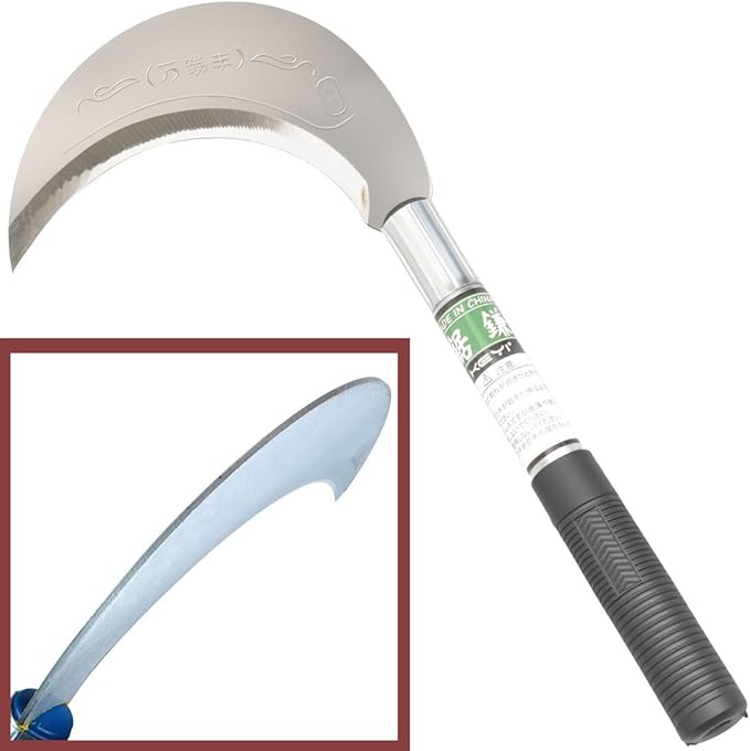 King of The Sickle Brush Clearing Sickle with Carbon Steel Blade and Aluminum Handle, Professional Clearing Tool for Vines, Undergrowth and Small Saplings