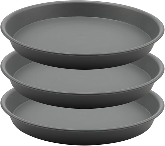 TITE Plant Saucer Heavy Large Planter Durable Thicker Plastic Plant Trays for Indoors and Outdoor,Plant Saucer Drip Trays (Grey, 14 inch)
