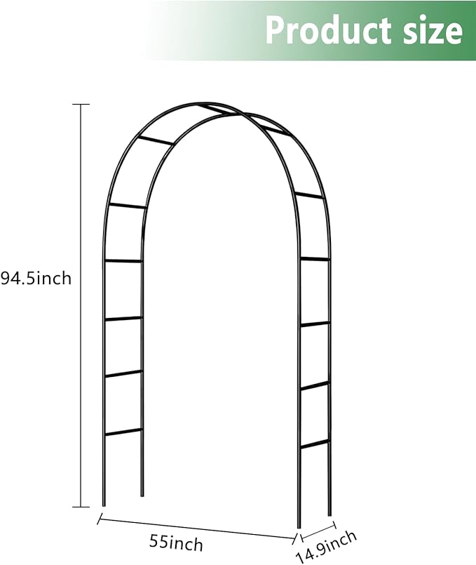 White Iron Pergola Arbor Practical, 7.9 Feet High x 4.6 Feet Wide, Assemble Easily for Various Climbing Plant Wedding Garden Arch Bridal Party Decoration Wide Arbor