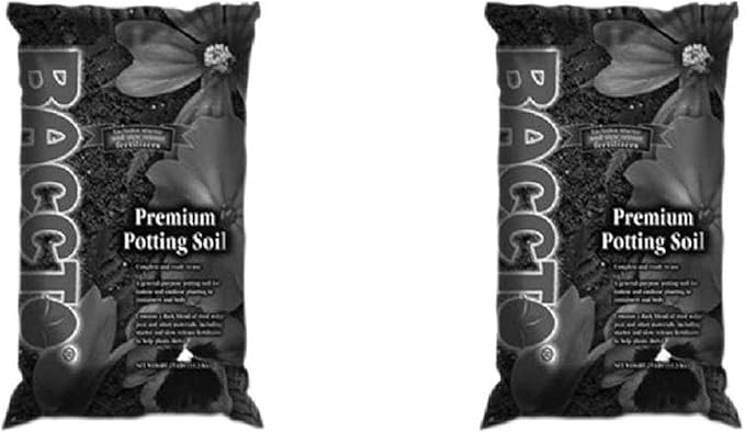 Michigan Peat 1225 Baccto Premium Potting Soil, 25-Pound (Two Pack)