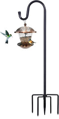 ToyHotels Shepherd Hooks for Outdoor, 1 Pack 94 Inch Bird Feeder Pole with 5 Prongs Base for Hanging Lantern, Hummingbird Feeder, Lightweight Plant, Shepherds Hook for Bird Feeders for Outside
