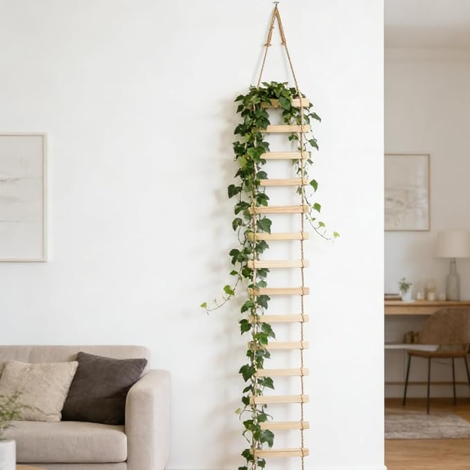 Wooden Plant Support Trellis for Climbing Plants, 6ft Large Tall Plant Ladder Home Decor for Indoor Outdoor Pothos, Vines, Lvy, Monstera