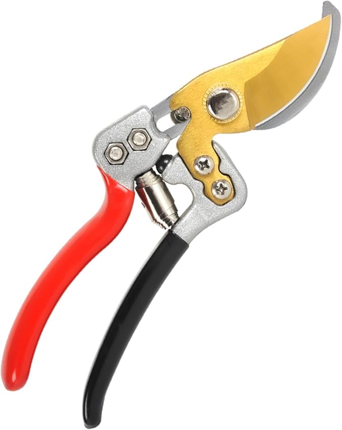 MEPEREZ Ultra Sharp Germany Titanium Steel Pruning Shears - Cuts 3X Easier, Weak Hand Arthritis Snips, Rust-Resistant, Effortlessly 1-Inch Cut Capacity Garden Scissors, Ergonomic Handle (gt-06, 1)