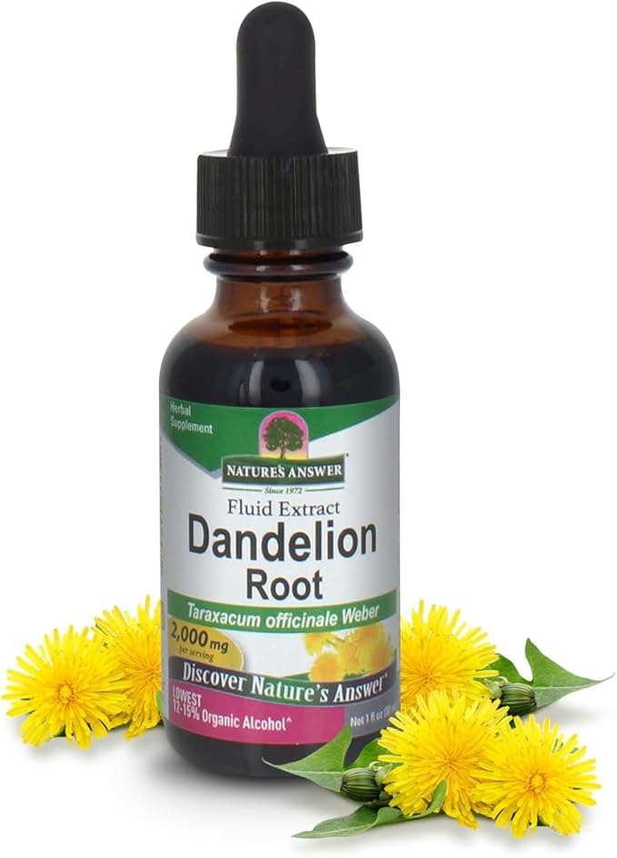 Answer Dandelion Root | Supports Healthy Liver Function | Low Organic Alcohol -Gluten-Free Kosher Certified- nonGMO 1oz