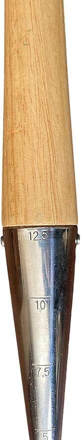 Garden Guru Steel Dibber Planter Tool for Planting Seeds & Bulbs - High Carbon Steel & Comfortable Wood Carved Handle - for Consistent Planting Flowers Tulips, Daffodils, Dahlias (2 Pack)