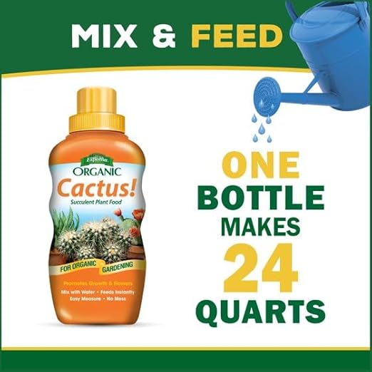 Organics Liquid Plant Food for Cactus & Succulents, Indoor Plant Fertilizer Concentrate, 8 oz, 1 Pack