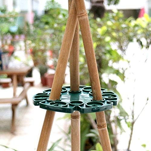 KINGLAKE 6 Pcs Bamboo Cane Holder Plastic Plant Cane Support Caps Holders for Climbing Plants Sweet Peas Beans Green