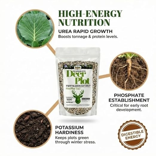 Old Cobblers Farm™ Wicked Growth Wildlife Deer Plot Fertilizer - Perfect Blend for Deer, Turkey & Game - Balanced NPK for Robust Growth (5 lbs | 10 lbs | 15 lbs | 20 lbs) (5 lbs)
