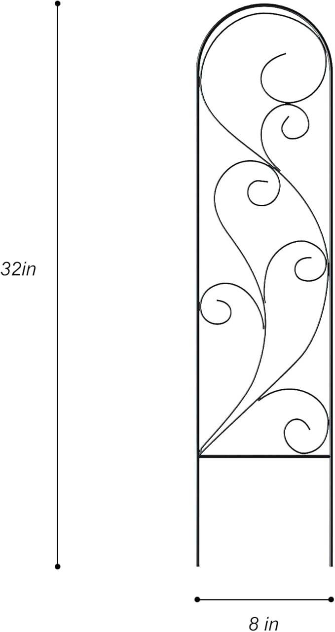 Zhongma 4 Pack 32" Metal Plant Trellis for Potted Plants Climbing,Indoor and Outdoor Fence Plant Support Trellis for Flower and Vagetable