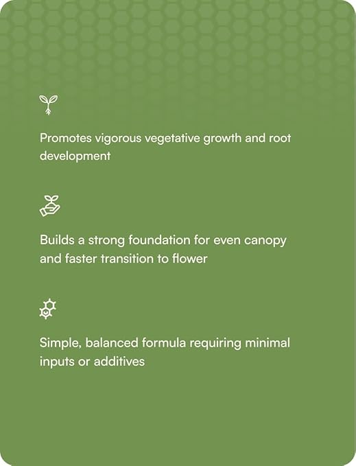 HGV Dry Grow – Water Soluble Plant Nutrient for Vegetative Stage – Professional Hydroponic & Soil Fertilizer – Concentrated Dry Veg Formula for Indoor & Outdoor Gardening (5 lbs)