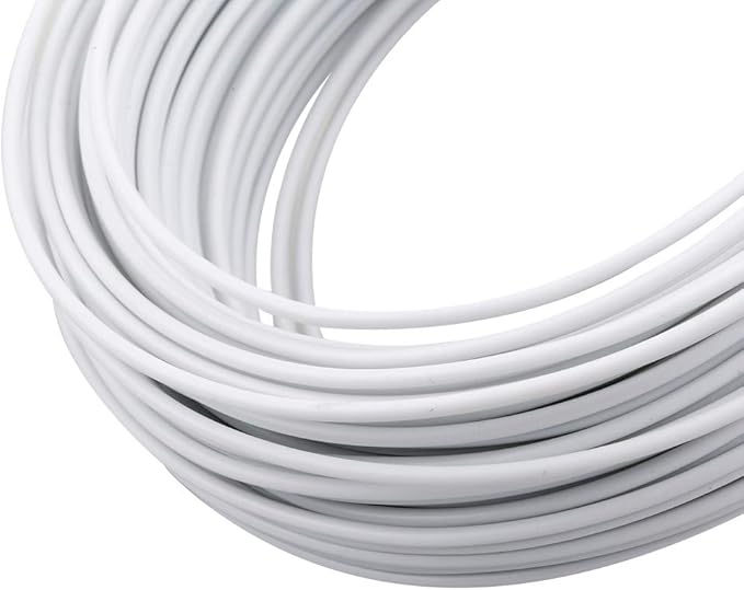 KINGLAKE 66 Feet White Sturdy Plastic Coated Garden Wire 2mm Plant Twist Tie