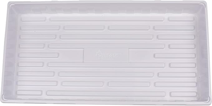 SUNPACK 10" x 20" Extra Strength Plastic Seed Starting Tray, White, 2.5" - No Drainage Holes, Ideal for Greenhouses or Indoor Gardening - Made of BPA-Free Plastic