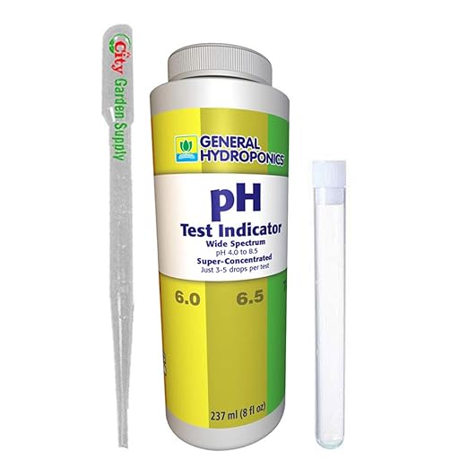 General Hydroponics GH pH Test Indicator 8 oz (722145) - pH Test Kit (1 Count) - Litmus Paper