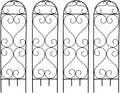 Hosley Set of 4 Iron Wave Pot Trellis 7.5" W x 27" H, Ideal Gift for Floral Arrangements Wedding or Party and Use Next to Structures Home or in Planters for Growing Floral Plants Vines and Vegetable