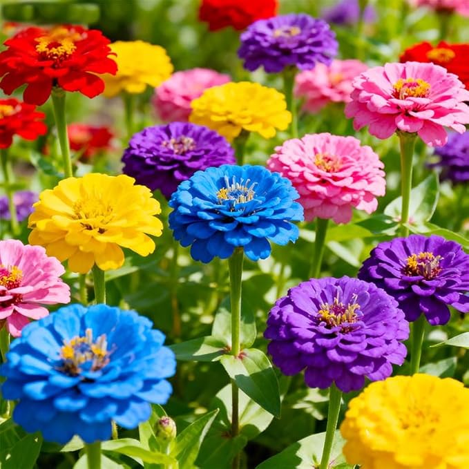 1150+ Mixed Color Zinnia Seeds for Planting - Heirloom Non-GMO Flower Seeds, Vibrant Flowers for Small Gardens & Balconies Open Pollinated