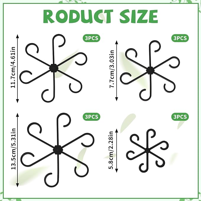 Augshy 12 Pcs Plant Stem Holders, Plastic Invisible Plant Support Stakes Indoor Reusable Climbing Houseplant Stem Supports Hook Growth Accessories for Indoor Home Garden