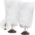 Plant Covers Freeze Protection, 24" x 32" 2.5oz/yd² Reusable Frost Cloth with Drawstring, Winter Plants Jacket Warm Shrubs Cover Blanket Frost Protection for Outdoor Garden Plants, 2 Packs