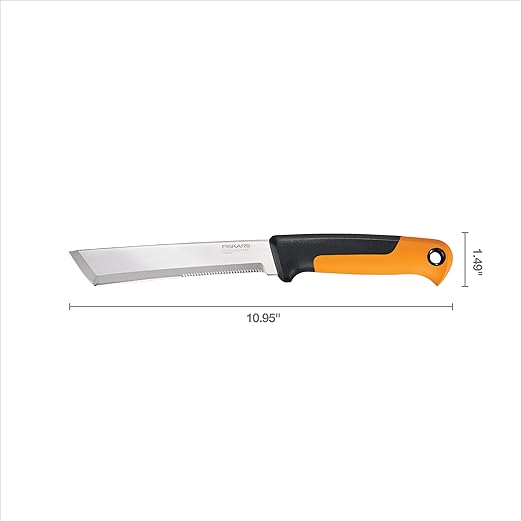 Fiskars Harvesting Knife, Gardening Gifts for Women, Serrated Edge Hand Tool with Sheath, Black
