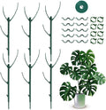 6 Pack Monstera Plant Support, 43inch Stackable Plant Stakes with 20Pcs Clips & 1Pcs Ties, Alternative to Moss Pole Plants Sticks Structures for Climbing Indoor Outdoor Potted Plants