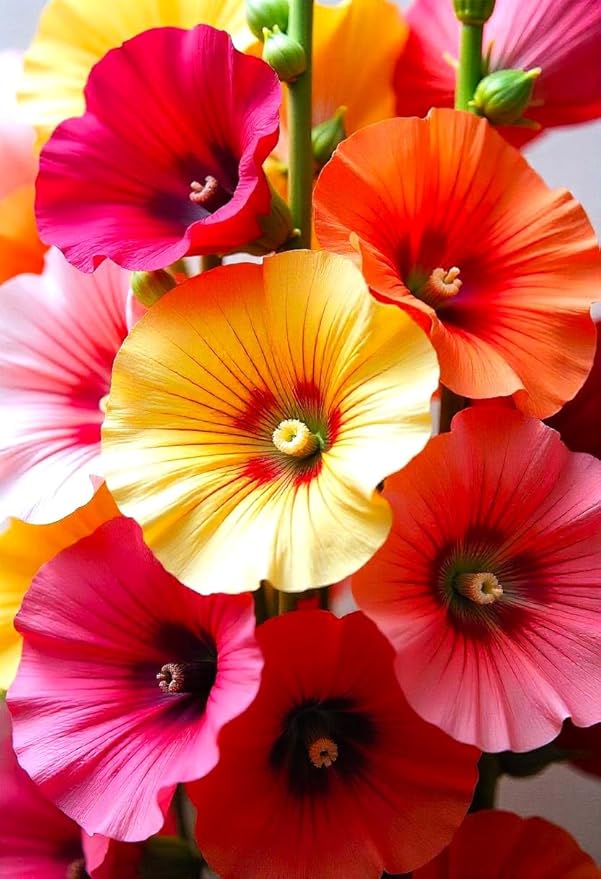 Seeds Assorted Colors Hollyhock Flowers 30 Seeds to Grow Stock-Rose Elegant Mix Perennial Plant in Spring or Fall