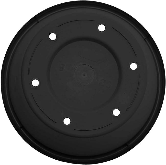 Bloem Terra 6" Diameter Round Black Resin Planter Pot with Drainage Holes for Indoor and Outdoor Gardening