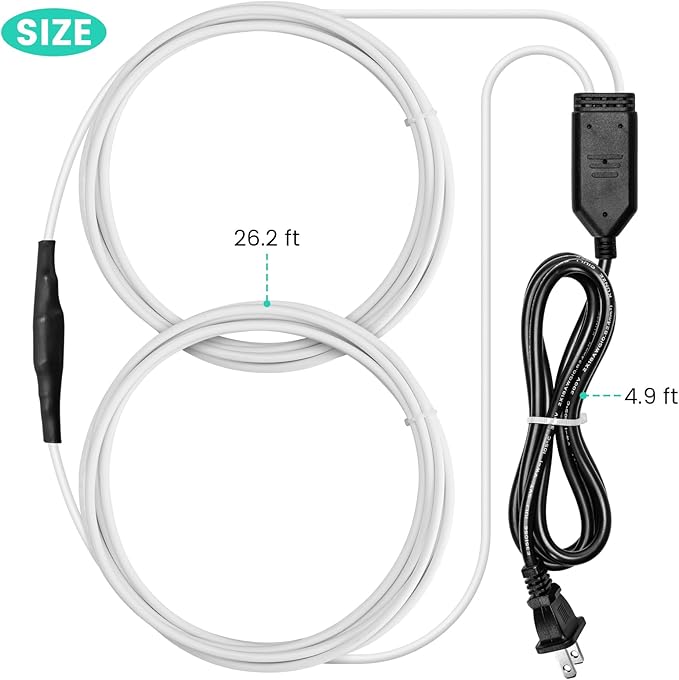 Soil Heating Cable, 26 ft Electric Warming Cable for Garden, Cold Frame, Keep Soil Warm, Easy to Store