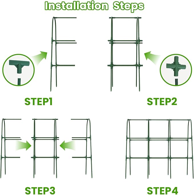 Cucumber Trellis for Raised Bed, U-Shape Garden Trellis for Climbing Plants Outdoor, Metal Arch Vegetables Trellis, Plant Support for Grape Vine Beans Squash Peas Flower
