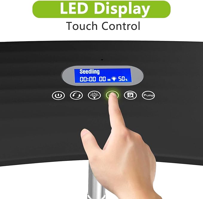 Indoor Garden Hydroponics Growing System, Herb Garden Kit Indoor with LED Grow Light Quiet Smart Water Pump Automatic Timer Healthy Fresh Herbs Vegetables - Hydroponic Planter for Home Kitchen Office