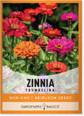Gardeners Basics Zinnia Seeds for Planting Outdoors Flowers (Thumbelina) - Flower Seed Packet Annual Heirloom, Non-GMO Variety, 800mg Seeds Great for Summer Seeds for Flower Gardens