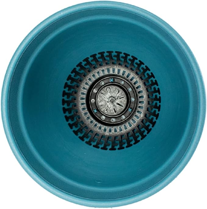 The HC Companies Rings Flower Planter - Self Watering Plant Pots for Herbs & More - Round Lightweight Outdoor & Indoor Planter (8" Blue, Pack of 1)