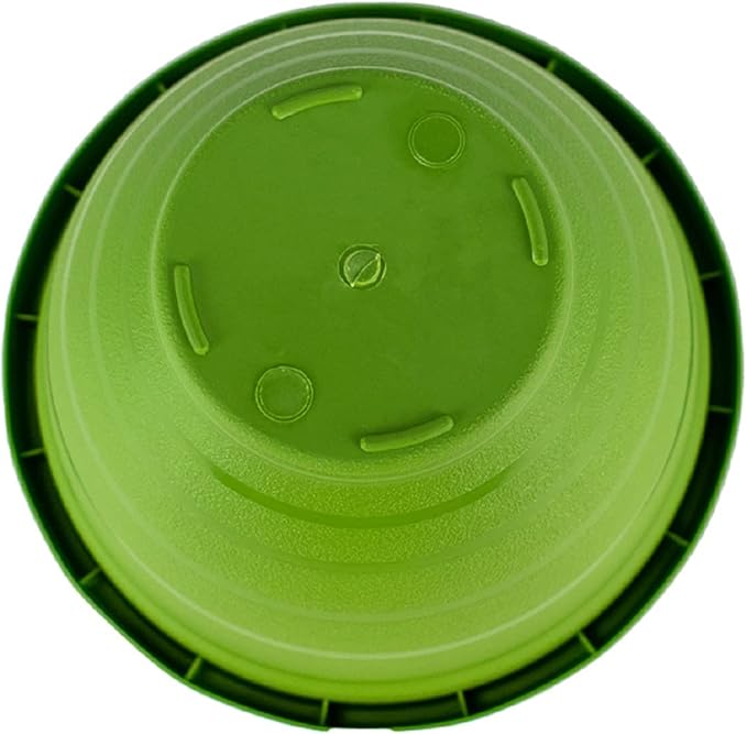 The HC Companies Rings Flower Planter - Self Watering Plant Pots for Herbs & More - Round Lightweight Outdoor & Indoor Planter (10" Green, Pack of 2)