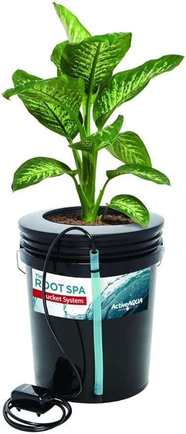 Hydrofarm RS5GALSYS Root Spa Deep Water Culture Bucket System, 5 Gallon, black
