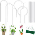 12 Pack Clear Acrylic Plant Trellis for Potted Plants Indoor Outdoor - Thickened U-Shaped & Round Small Trellis for Climbing Plants - Plant Support Stakes for Houseplant Flower Hoya Pothos Vine Ivy