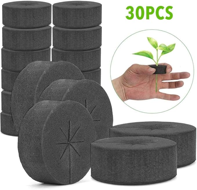 Cloning Collars Inserts, Garden Clone Collars Fits 2 Inch Net Cups, Hydroponics Systems Cloning Sponge DIY Foam Cloner Inserts for Plant(Size:30pcs)