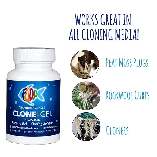 FOOP Clone Gel - Two Products in One: Rooting Gel + Cloning Solution - Get Big Fat White Fuzzy Roots Faster and Make Cloning Simple | Works Great in All Cloning Media (4oz, 2 Pack)