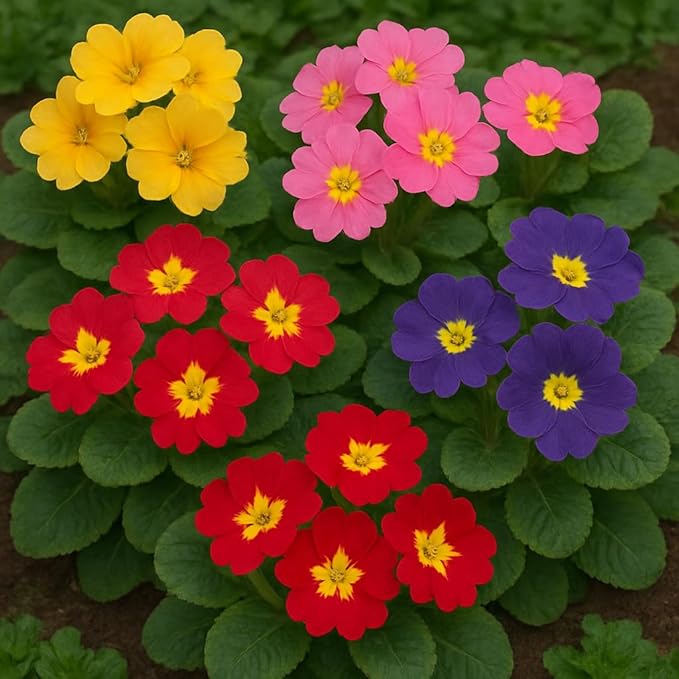 Primrose Garden Mix Seeds – Perennial Flower (Primula spp.) | Early Spring Blooms, Vibrant Color Variety for Shade Gardens
