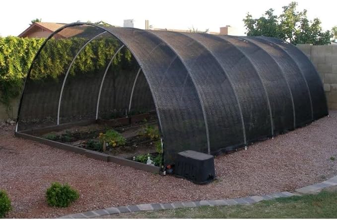VICLLAX 90% Black Garden Shade Fabric Sun Shade Greenhouse Netting Outdoor Mesh Shade Cloth with Grommets for for Greenhouse, Lawn, and Outdoor Use, 6×10 FT