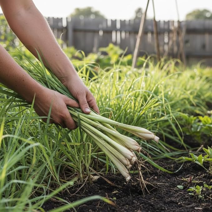 Lemongrass Live Plants, Lemongrass Plants Live, Lemon Grass Live Plant, Well Rooted Lemongrass Herb Seedling for Outdoor Growing, 4 to 6 Inches Tall (Set 2)