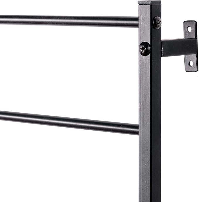 MyGift 4 Ft Tall Trellis, Black Metal Wall Mounted Garden Trellis for Climbing Plants Outdoor/Indoor, Large Wall Support Frame for Hanging Planters