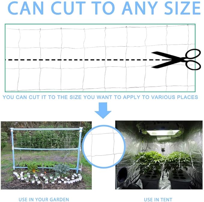 Heavy Duty Green Trellis Netting Roll - 47''x328' Plastic Plant Green Trellis Net for Climbing Plants