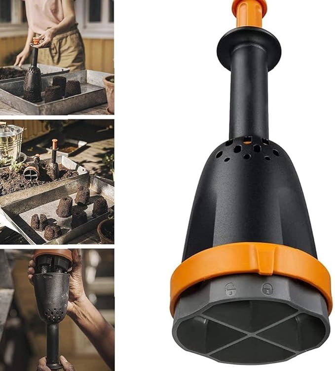Soil Blocking Tool, Flexible Plastic Compactor, Adjustable Plastic Seed Starting Soil, Fertilizers&Plant Food for Garden