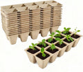 VENTVGAIN 300 Cells Peat Pots Seed Starter Tray 30 Packs Biodegradable Seedling Pots Germination Trays Peat Pot for Seedling Organic Seed Starting Trays kit with (30 packs-300cells)