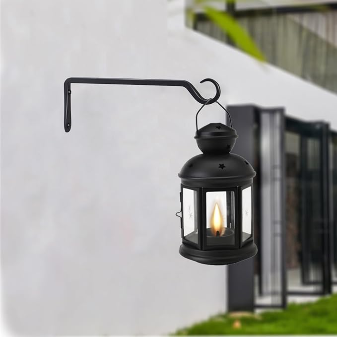 AILIN YELOKIE 12inch 4 Pack Plant Hanger, Sturdy Hanging Plant Hangers Outdoor, Bird Feeder Hanger for Bird Feeders, Planters, Lanterns, Wind Chimes Indoor Outdoor, Upgrade Black