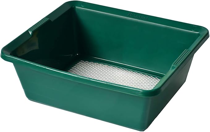 2-in-1 Garden Sieve & Soil Sifter – 13.8″ Square Mesh Sifter for Soil, Compost & Rocks | Dual-Function Garden Sifting Tool
