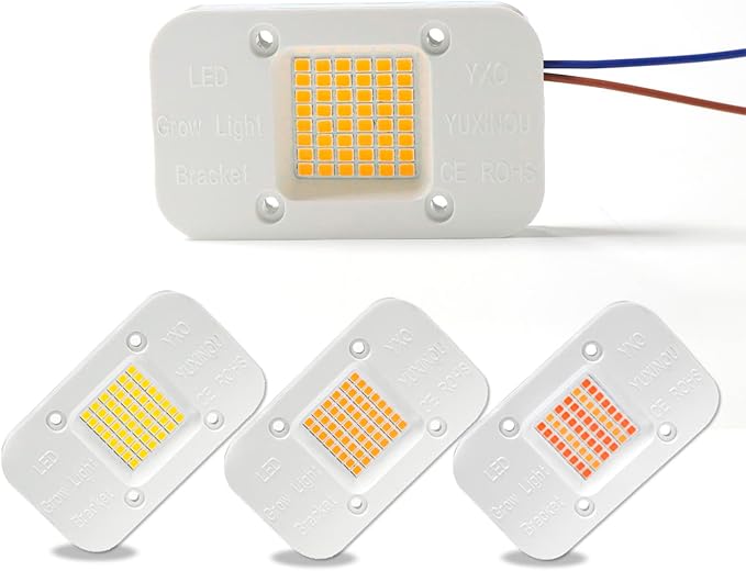 2PCS AC110V 50W Solderless AC Led Chip with LM283B+ Diode 6000K Led Panel with Bracket, Thermal Grease, Scraper for DIY Hydroponic Grow Lamp, Floodlight, Street Light (LM283B 6000K)