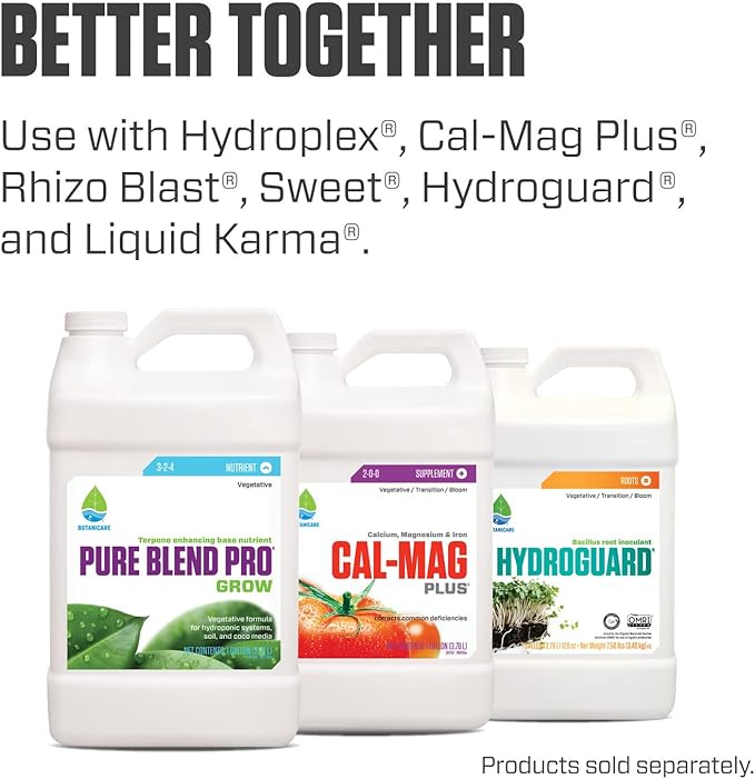 Botanicare Pure Blend Pro Grow, Nutrient, 3-2-4, 1 gal.