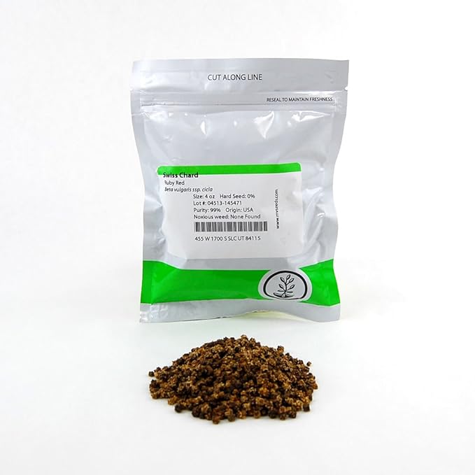 Ruby Red Swiss Chard Seeds: 4 Oz - Vegetable Garden & Microgreens Seed - Non-GMO Seeds for Indoor & Outdoor Gardening