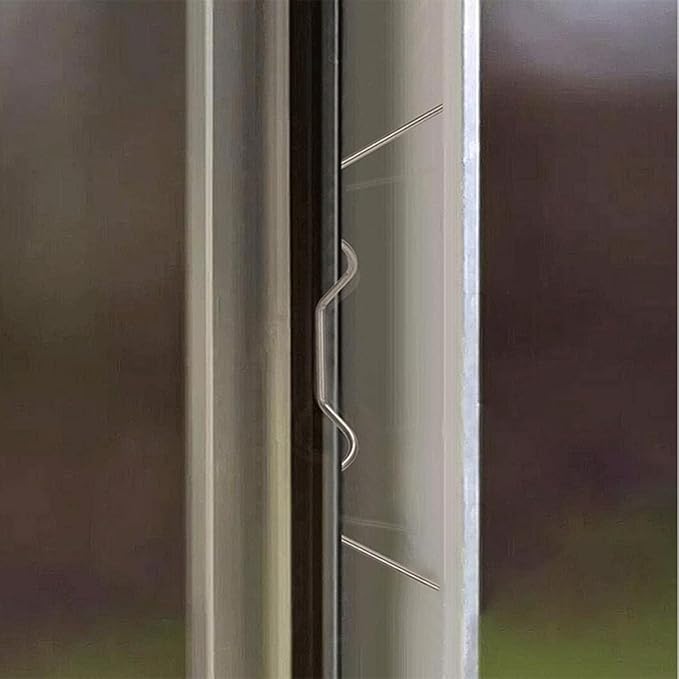 50 Sets Stainless Steel Greenhouse Glass Fixing Z Clamps and W Wire Clips for Glass Pane Securing in Greenhouse Repairs and Plant Germination Equipment